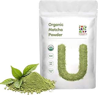 UNLEASH'D ORGANIC Organic Matcha Powder 16 oz – 100% Pure Green Tea Superfood, Antioxidant-Rich, Natural Energy Boost