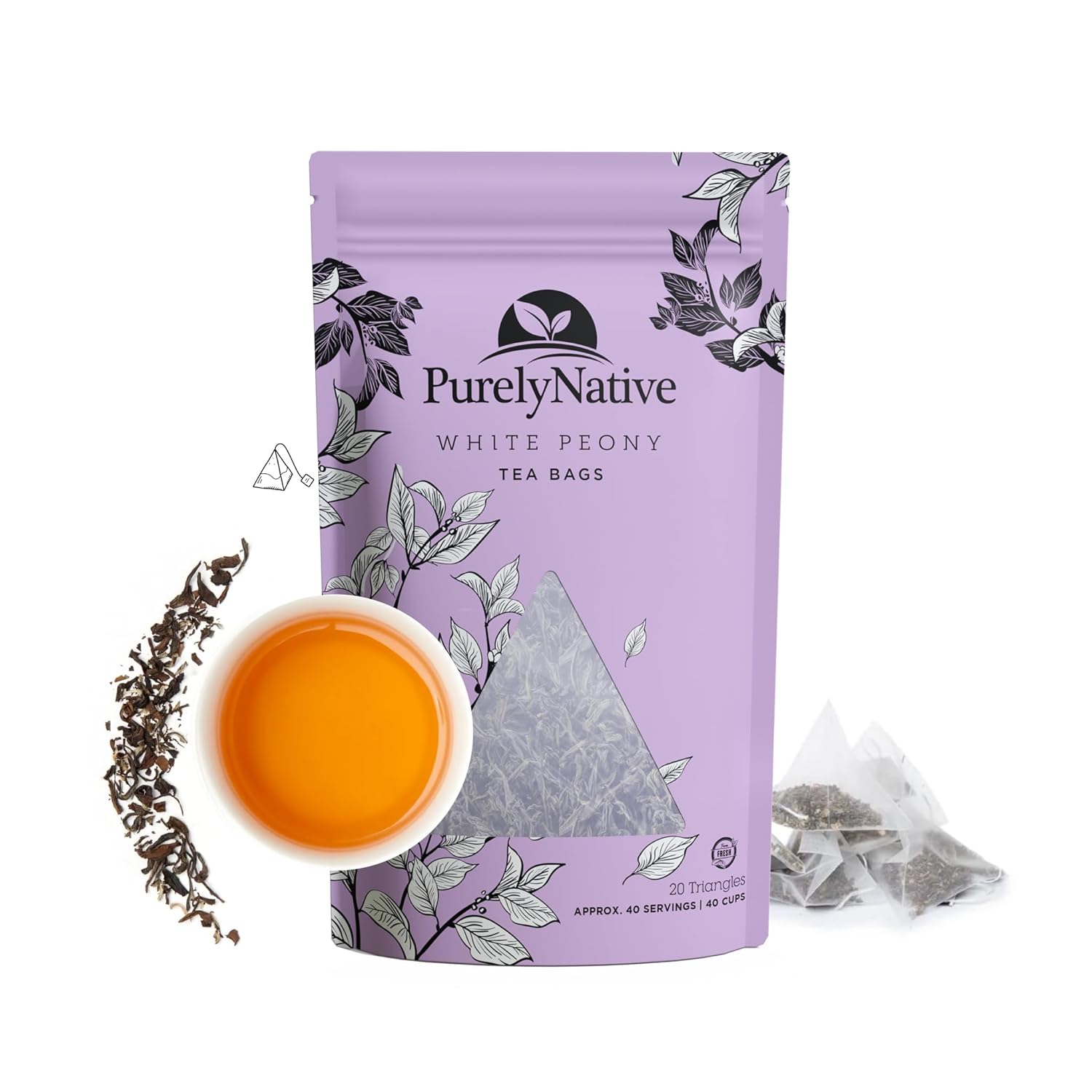 Imperial Grade White Peony Tea Bags - Bai Mu Dan (also known as Pai Mu Tan, Baimudan, Paimutan) - Chinese White Peony Tea
