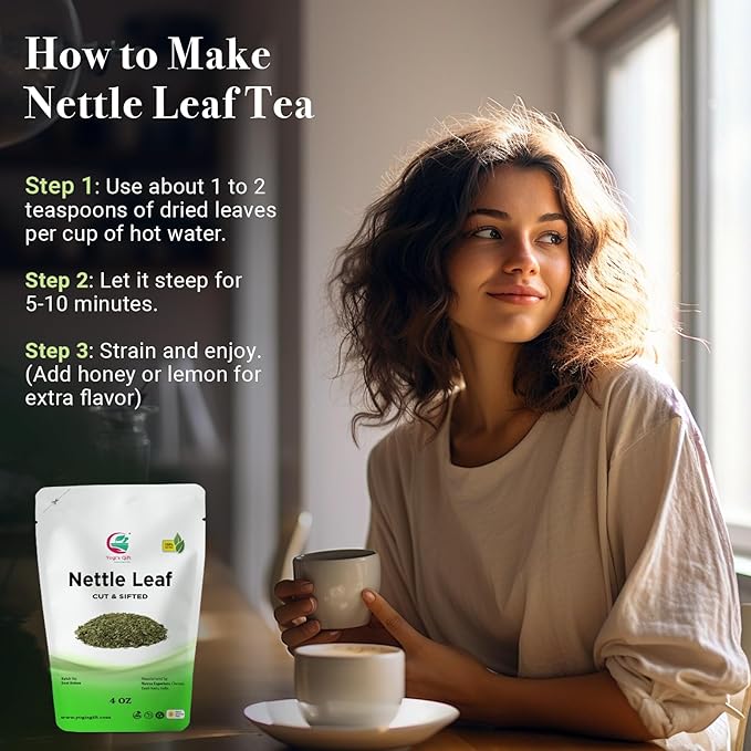 Nettle Leaves Dried 4 oz, Nettle Leaf Tea, Cut and Sifted, Stinging Nettle Herb Bulk, Non- Gmo, Ethically sourced, By Yogi's Gift®