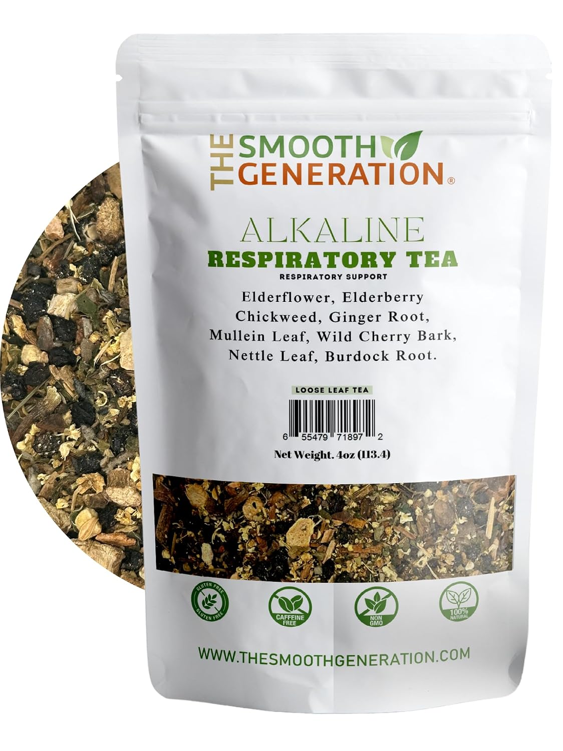 Alkaline Respiratory Tea – 100% Wildcrafted Herbs for Lung &amp; Respiratory Support | Immune Boost &amp; Detox | 4 oz Loose Leaf