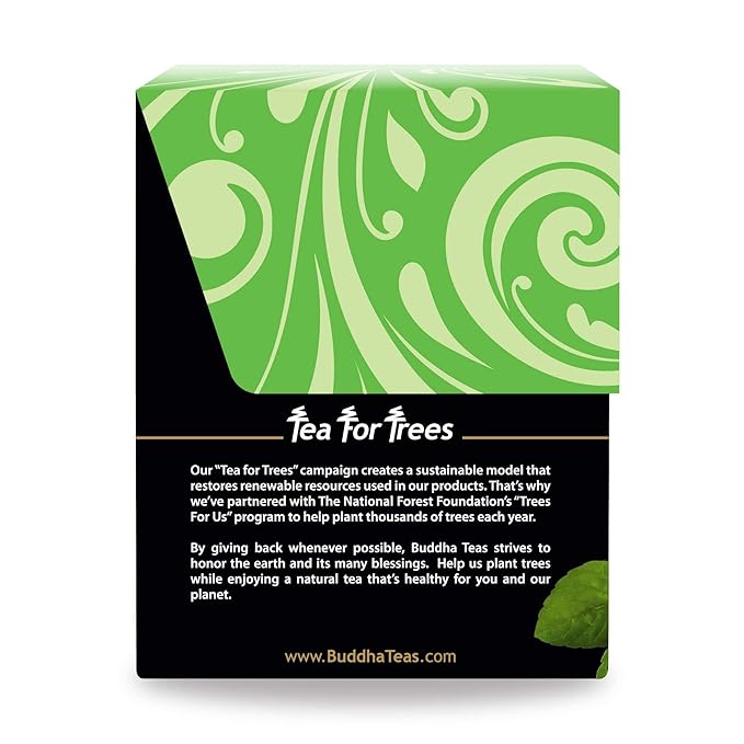 Buddha Teas Organic European Peppermint Tea - OU Kosher, USDA Organic, Ccof, 18 Bleach-Free Tea Bags