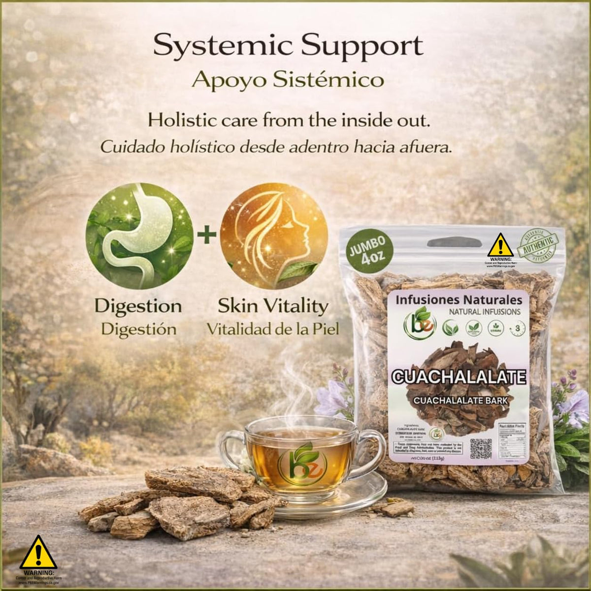 B-Experts Cuachalalate Tea 4 oz-113g. Mexican Cuachalala, Wildcrafted (Juliana Adstringens) | 100% All Natural - NON Gmo