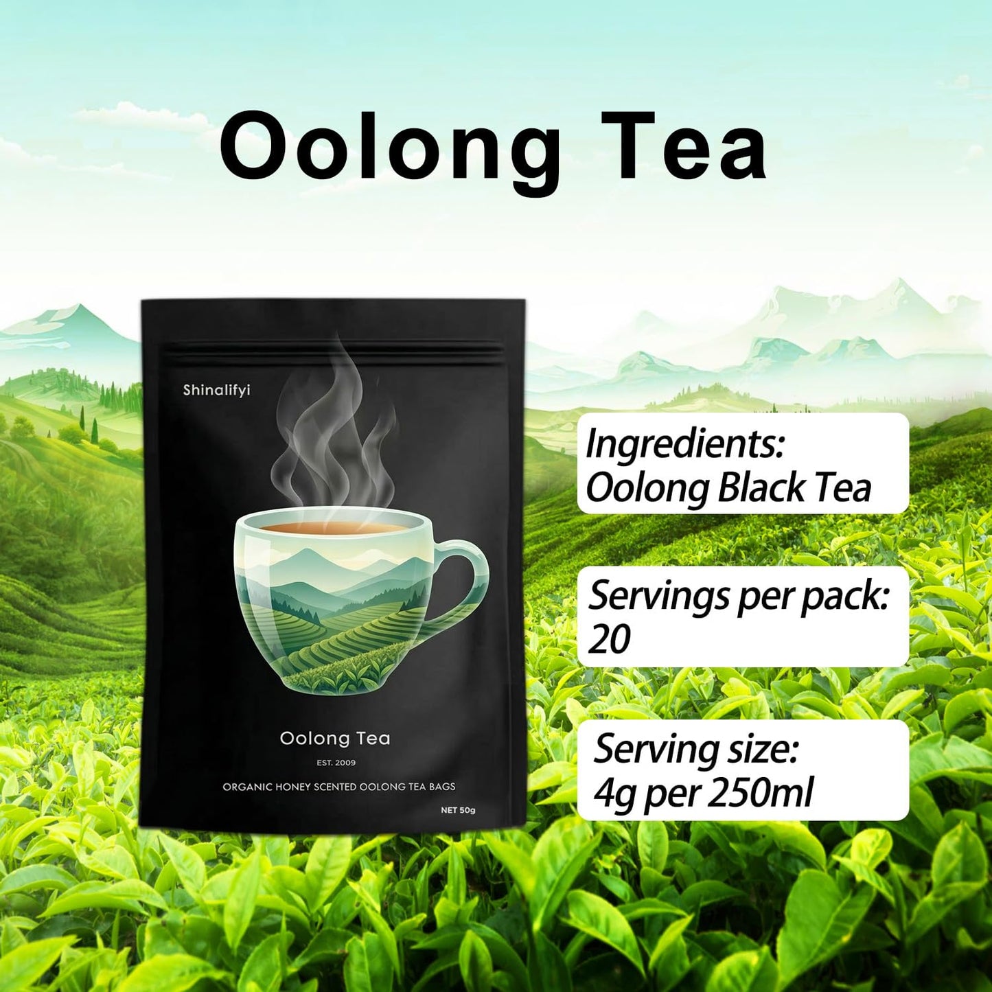 2026 New Oolong Tea Whole Leaf Tea Bags,Helps,Cortisol Balancing Calming for Stress Relief, Digestion and Metabolism,High-Altitude Grown Loose Leaf Tea,Smooth, Aromatic,Vegan, Non-GMO,20 Bags