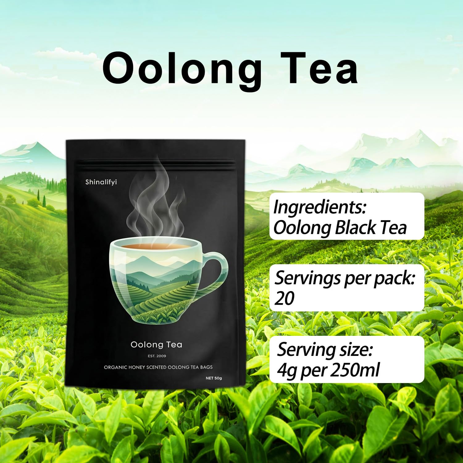 2026 New Oolong Tea Whole Leaf Tea Bags,Helps,Cortisol Balancing Calming for Stress Relief, Digestion and Metabolism,High-Altitude Grown Loose Leaf Tea,Smooth, Aromatic,Vegan, Non-GMO,20 Bags