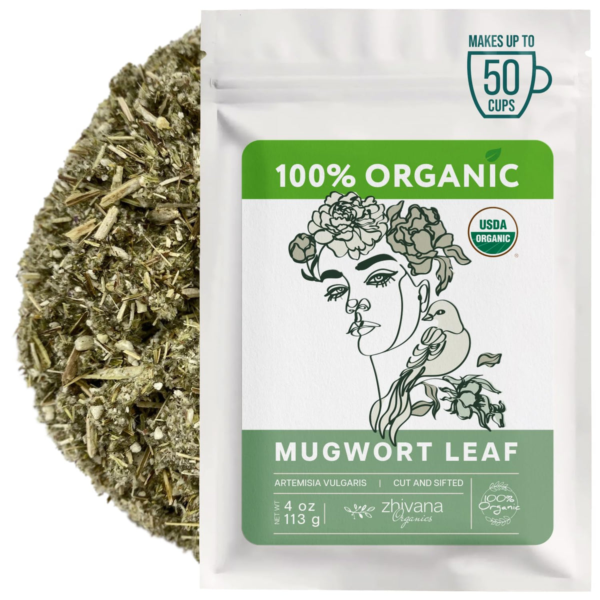 Mugwort Tea Organic Loose Leaf (4oz) - Artemisia Hierba Seca Organica