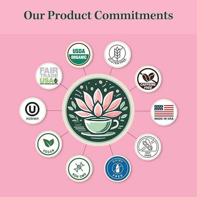 Jade Tea - Organic Women's Herbal Tea, 2 in 1 Tea & Tea - Red Raspberry Leaf, Lady's Mantle, Red Clover, Chamomile, & Damiana Leaf, Cherry Vanilla