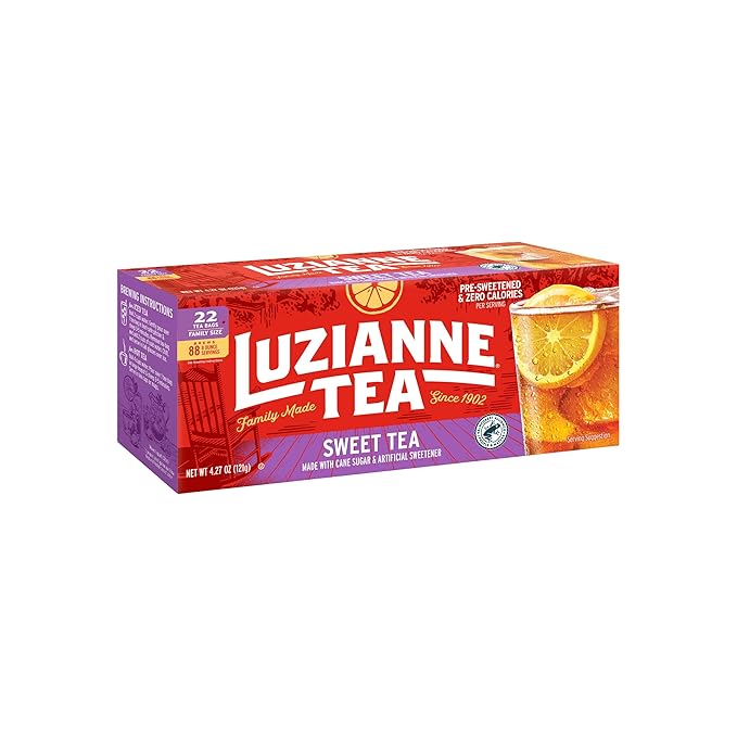 Luzianne Sweet Iced Tea Bags, Family Size, 22ct Box (Pack of 1)
