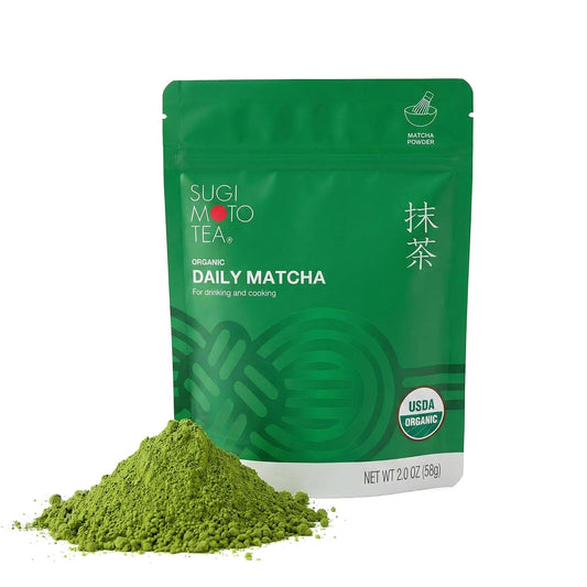 SUGIMOTO TEA Japanese Organic Matcha Green Tea Powder 2.0 oz | 100% Made in Japan, Shizuoka, USDA Organic, Unsweetened, Daily Drinking, Making Latte, Cooking, 2.0 oz (56 g), Pack of 1