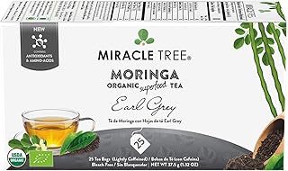 Miracle Tree - Organic Moringa Superfood Tea, 25 Individually Sealed Tea Bags, Earl Grey (Keto, Detox, Energy & Immunity Booster, Vegan, Gluten-Free, Organic, Non-GMO, Caffeine-Free)