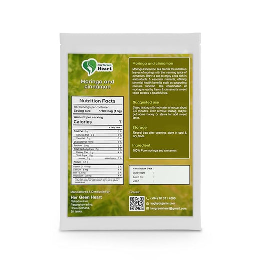 Moringa Cinnamon Tea - 100% Natural Herbal Tea Blend, Caffeine-Free, and Full of Flavor