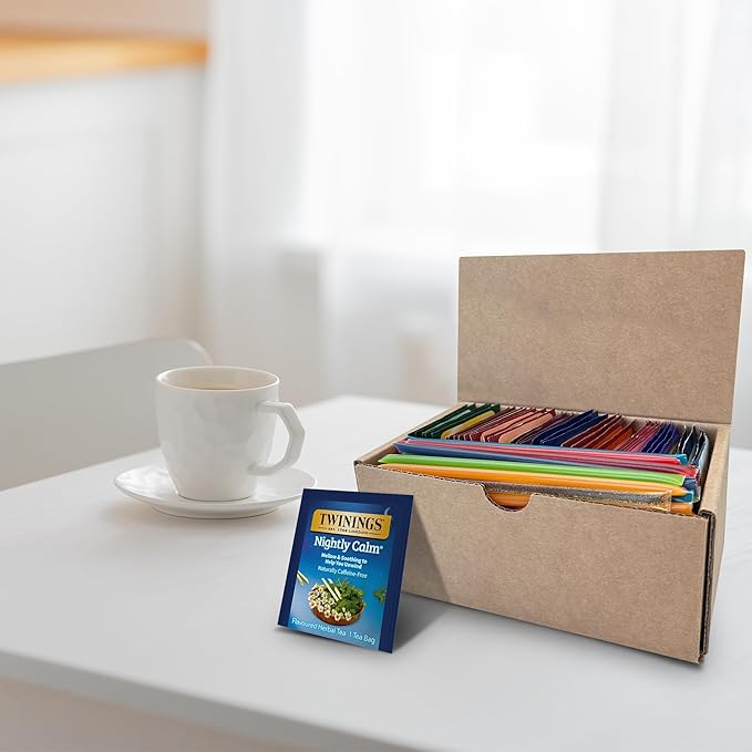 Twinings 48 Tea Bags Herbal Variety Pack – 12 Herbal Flavors with 20 Honey Sticks, Perfect Tea Gift Set for Any Occasion