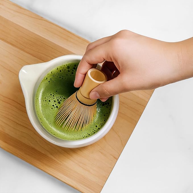 100 Prong Bamboo Matcha Whisk, Traditional Chasen for Smooth and Frothy Matcha Tea, Handcrafted Bamboo Matcha Tool