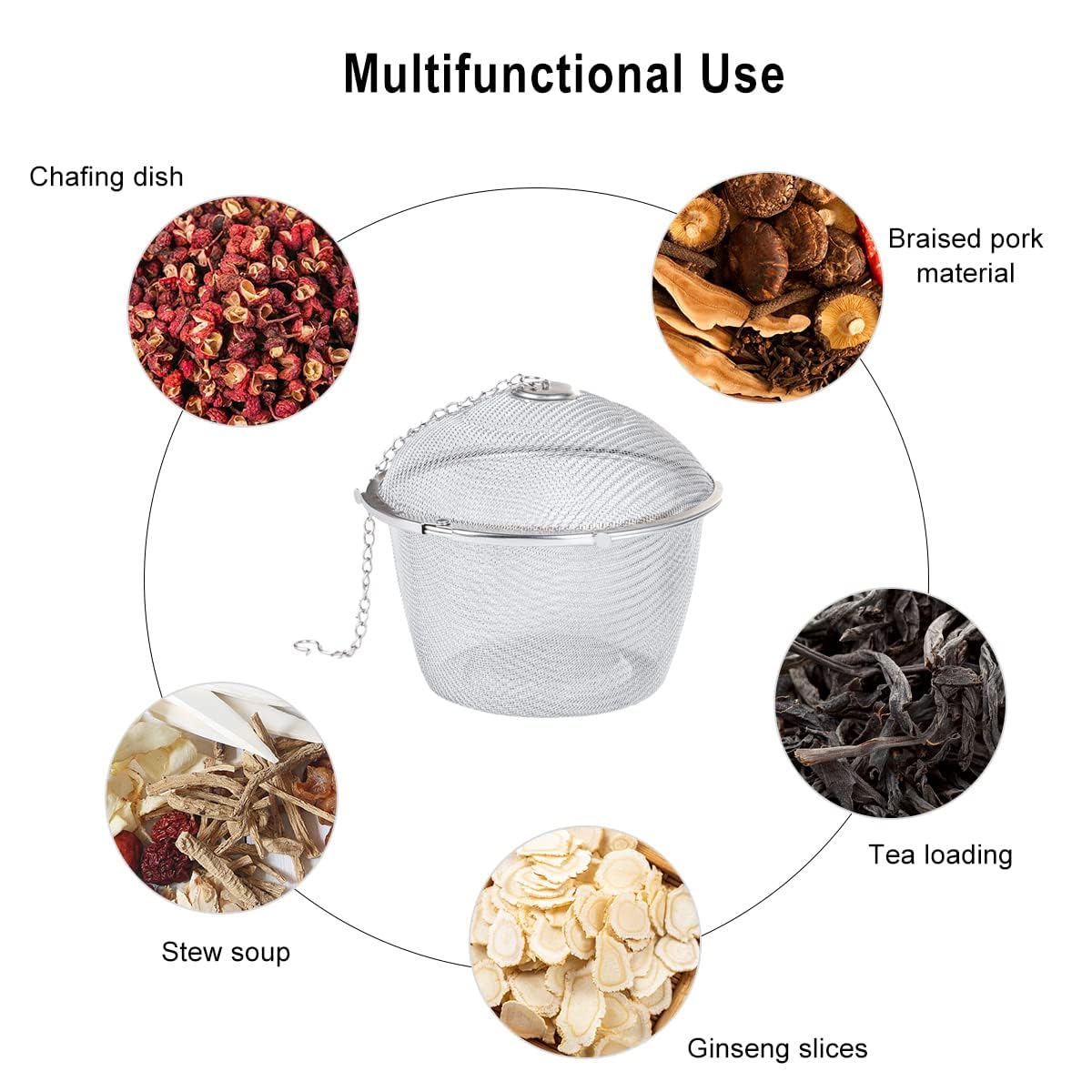 NAWTOR Extra Large Stainless Steel Twist Lock Mesh Tea Ball Tea Strainer Filter Spice Infuser 11cm/4.3 inch