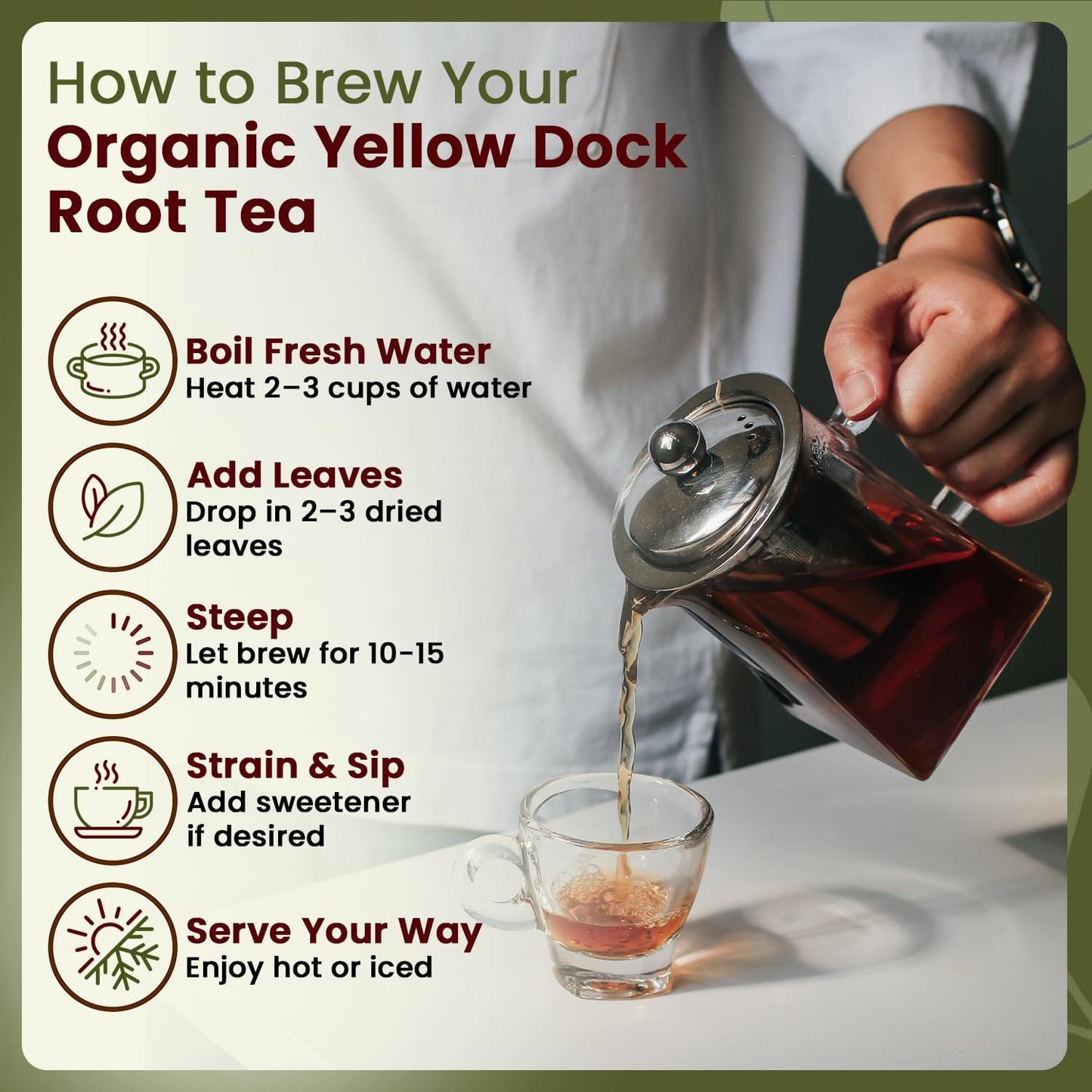 Organic Way Yellow Dock Root Cut &amp; Sifted - Herbal Tea (16 Oz)