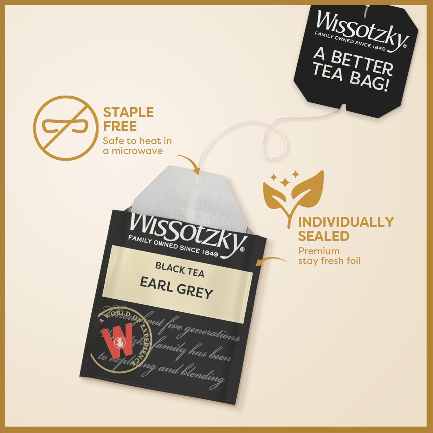 Wissotzky Earl Grey Black Tea, 3 Pack - 60 Tea Bags | Fragrant & Aromatic Tea | Antioxidant Rich | Uplifting Black Tea Bags