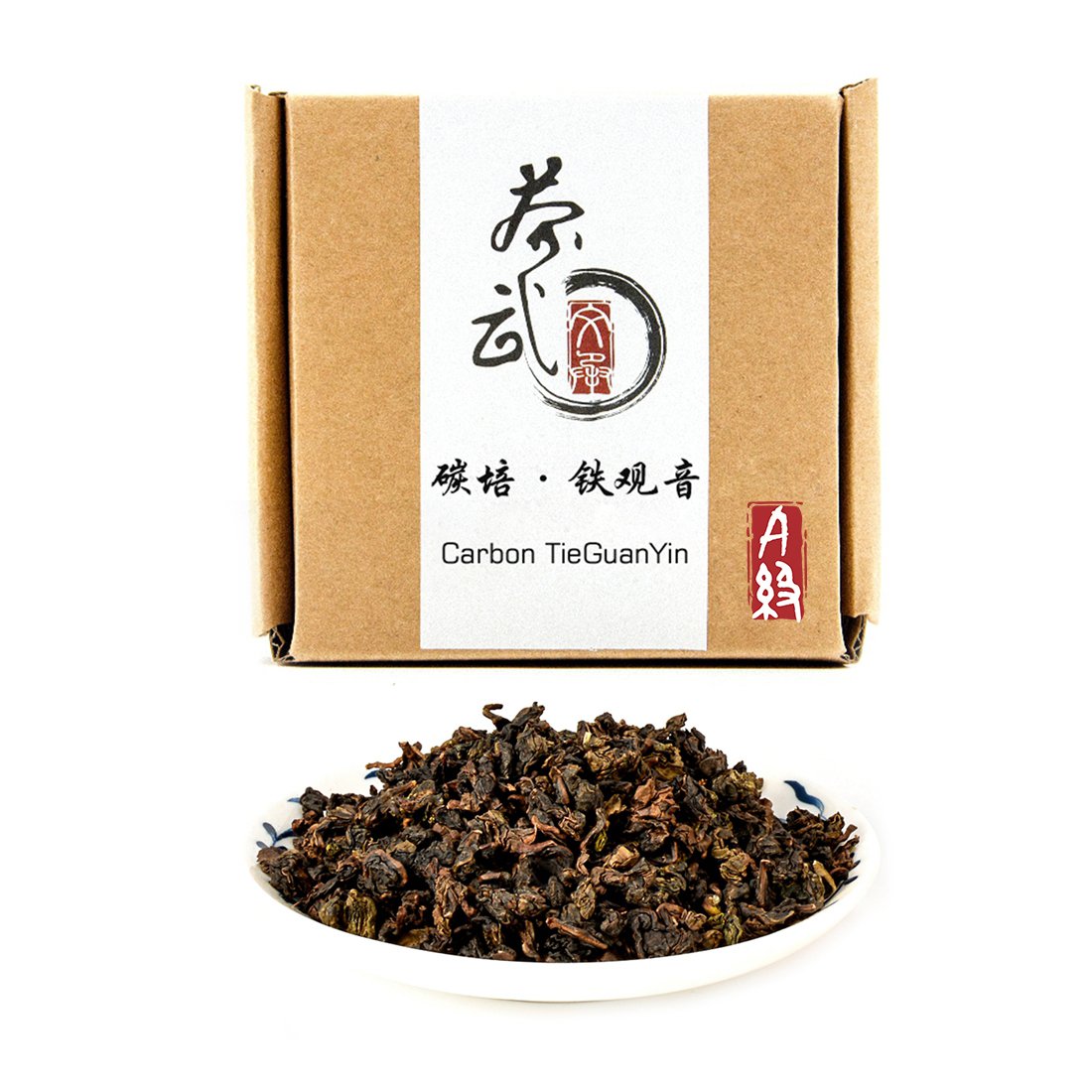 Cha Wu-[A] Carbon Tieguanyin Oolong Tea Loose Leaf,3.5oz/100g,Heavy Roasting TieKuanYin Black WuLong Tea,AnXi,FuJian,Chinese Wu Long Cha
