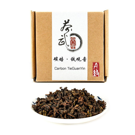 Cha Wu-[A] Carbon Tieguanyin Oolong Tea Loose Leaf,3.5oz/100g,Heavy Roasting TieKuanYin Black WuLong Tea,AnXi,FuJian,Chinese Wu Long Cha