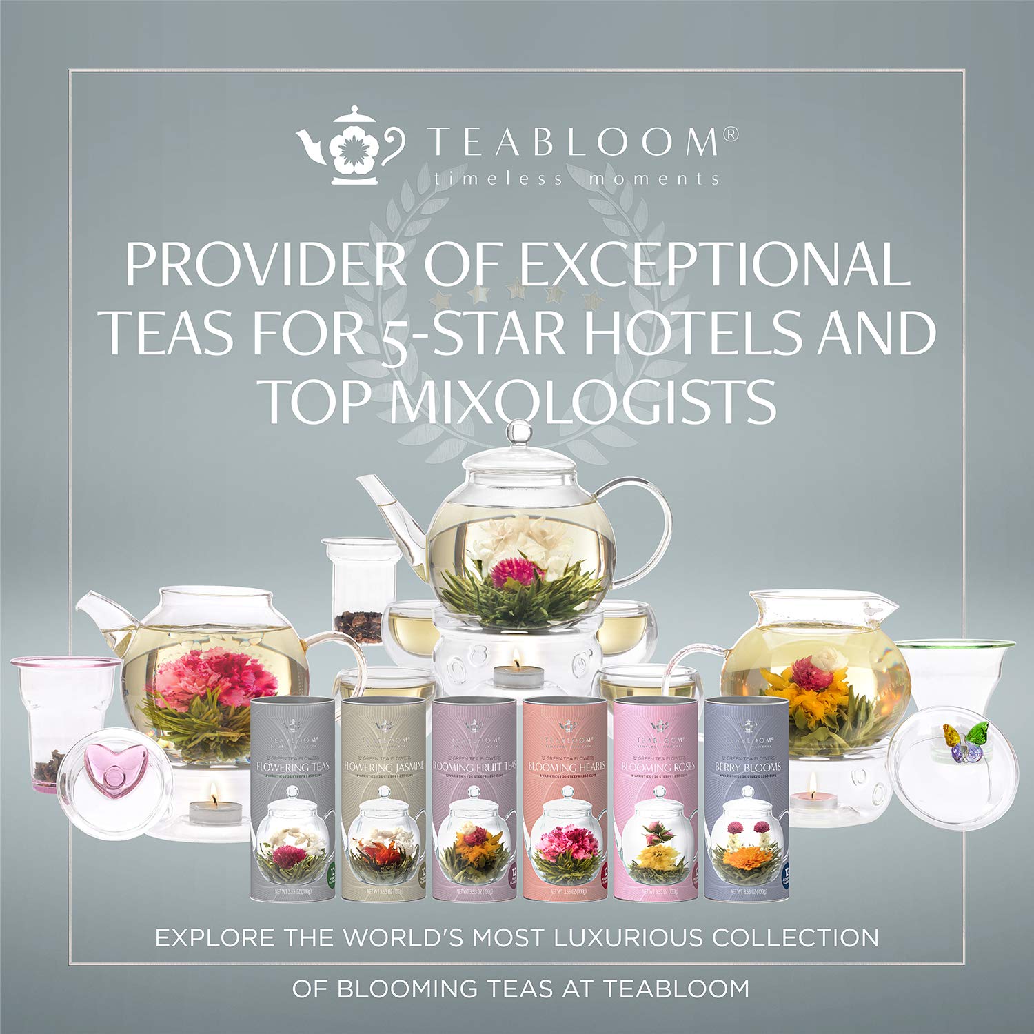 Blooming Tea Flowers - Pomegranate & Pineapple Flowering Teas – Each Tea Blossom Can Be Steeped Multiple Times (2-Pack)