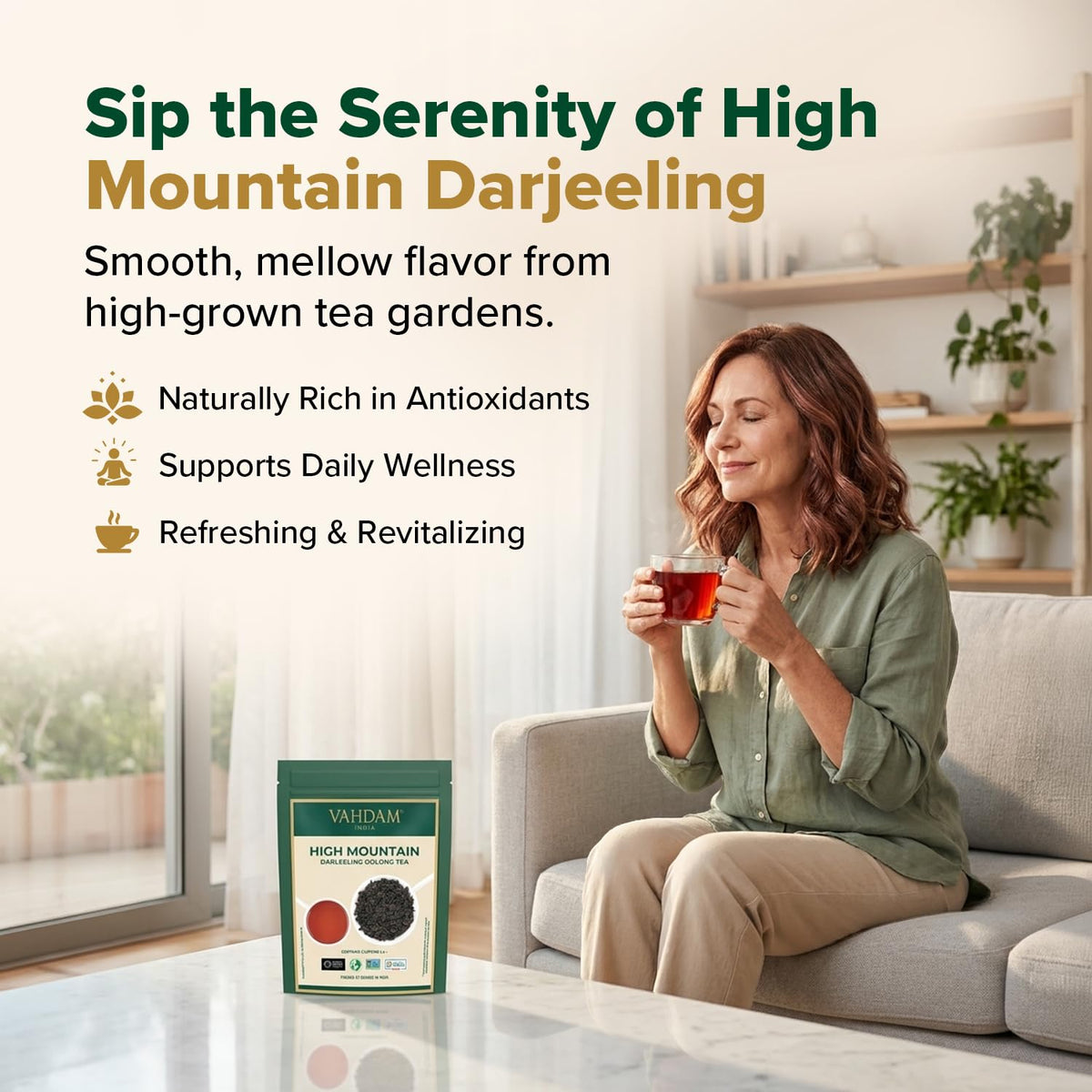 VAHDAM High Mountain Oolong Tea Leaves(3.53oz|50+ Cups)Premium Whole Rolled