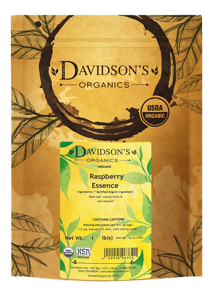Davidson's Organics, Raspberry Essence, Loose Leaf Tea, 16-Ounce Bag
