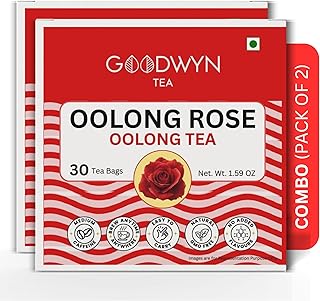 Goodwyn Oolong Rose Tea (60 Tea Bags) | Premium Oolong Tea with Rose Petals & Natural Rose Flavor | Semi-Oxidized Tea | Plastic Free Tea Bags | Smooth Floral & Subtly Sweet | Low Caffeine Non Bitter | Perfect Hot or Iced | Elegant Tea for Daily Enjoy