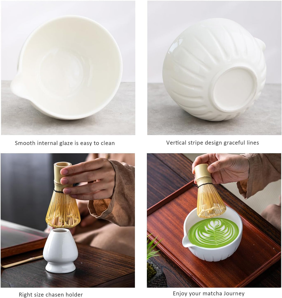 TANG PIN Matcha Set - Match Bowl and Whisk, 15 OZ Matcha Whisk Set