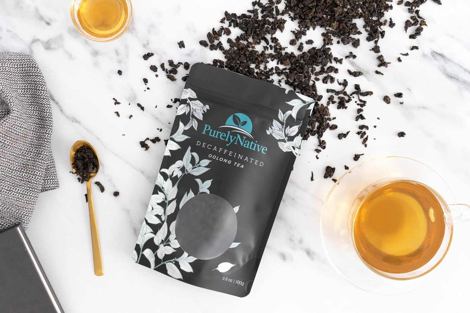 Decaffeinated Oolong Tea Loose Leaf, Great For Hot Brew, Iced Or Kombucha Tea | Loose Leaf Decaf Oolong Tea Leaves 3.5oz (About 40+ Cups)