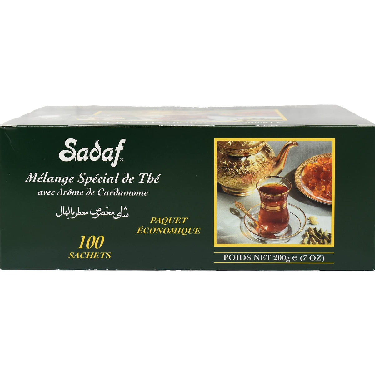 Sadaf Cardamom Tea Bags | Special Blend Cardamom Ceylon Black Tea | Quicktea Product harvested in Sri Lanka | 100 bags (Pack