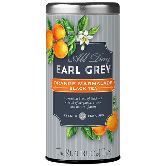 The Republic of Tea – All Day Earl Grey® Orange Marmalade Black Tea, Naturally Caffeinated, 36 Tea Bags