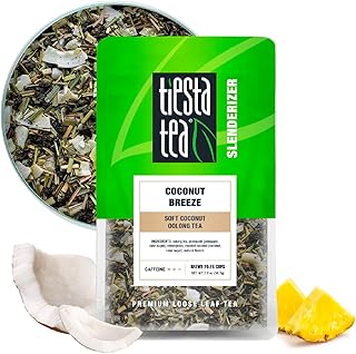 Tiesta Tea - Coconut Breeze, Loose Leaf, Soft Coconut Oolong Tea, Medium-Caffeinated Blend, Makes Hot or Iced & Up to 20-25 Cups, 2oz Resealable Pouch