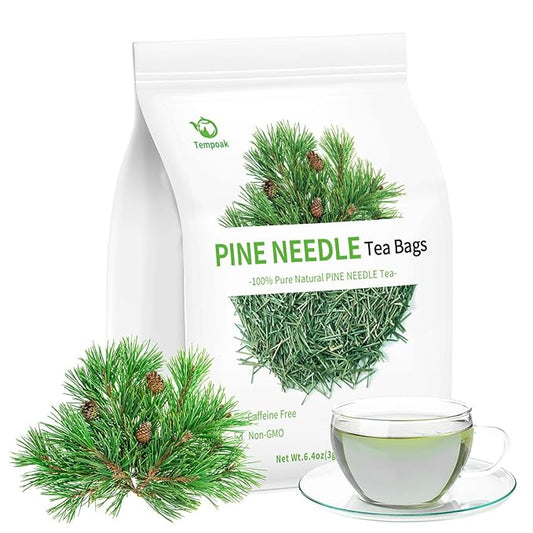 Wild Pine Needle Tea Bags - 60bags/6.4 Oz 100% Pure & Natural Pine Needle Herbal Tea, Caffeine Free, No Additives, No Sugar, Non-gmo, No Gluten
