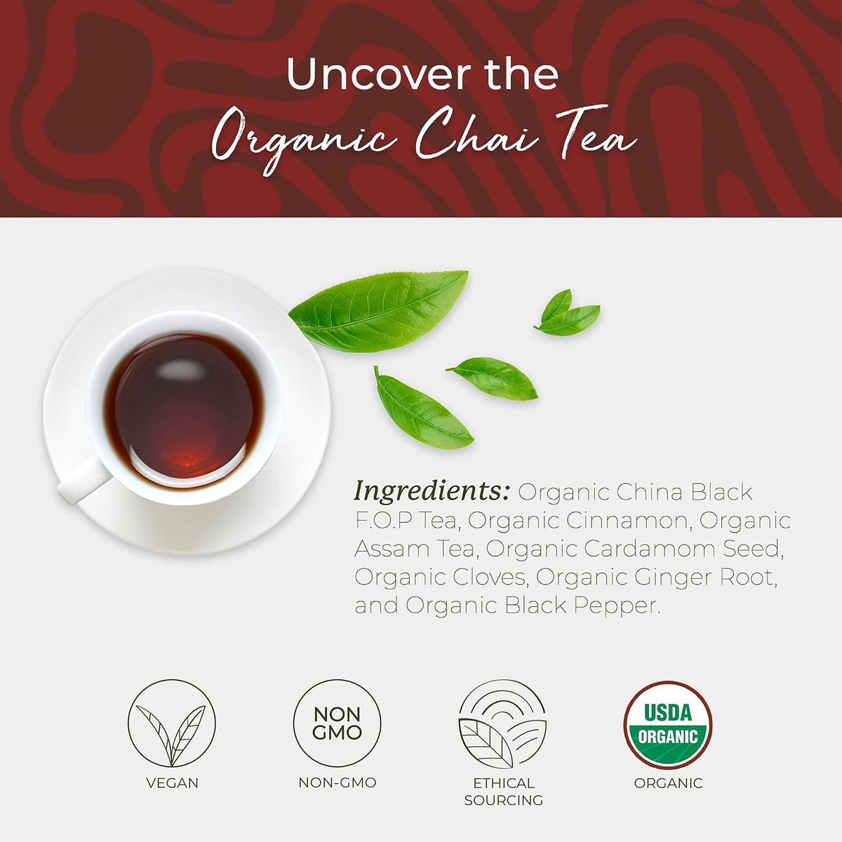 Starwest Botanicals Organic Chai Tea, String Free Sachets - 20 Bags