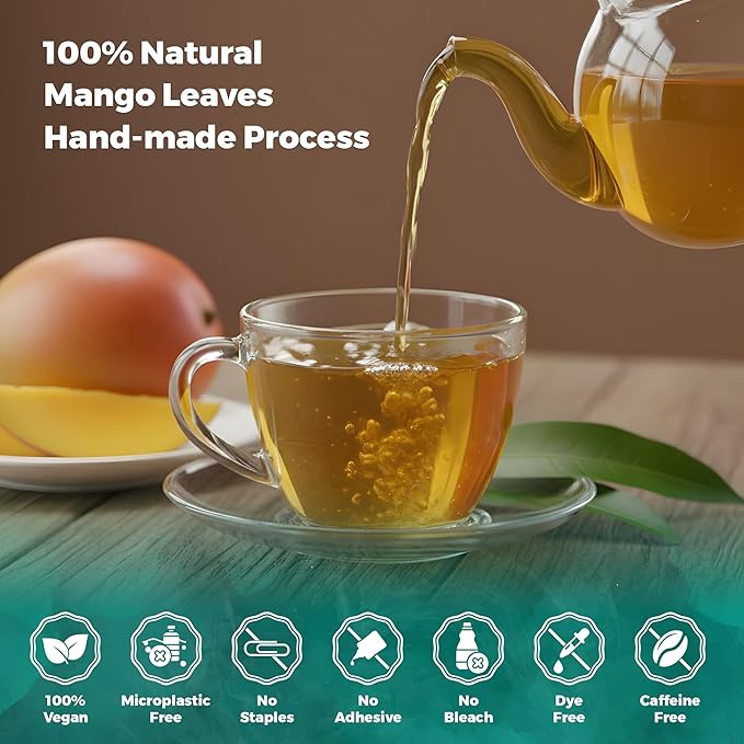 USA Fresh Mango Leaf Tea – 100% Pure, Wild-Harvested Herbal Tea, Naturally Caffeine-Free, No Additiv