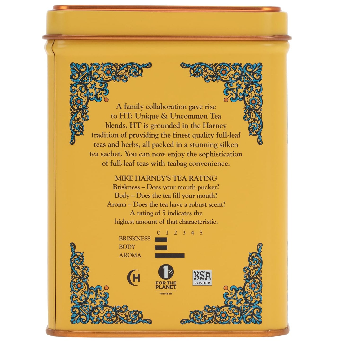 Harney &amp; Sons Master Yellow &amp; Blue Tea Tin - Herbal Blend of Chamomile, Lavender, and Cornflowers - 0.9 Ounces, 20 Sachets 1 Pack | Herbal tea with chamomile, lavender and cornflowers. Naturally caffeine free.