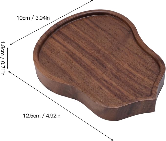 Chinese Style Wooden Gongfu Tea Tray, Small Tea Table Serving Tray Multifunctional Use for Home Office Decor Wood Material 12.5x10x1.8cm