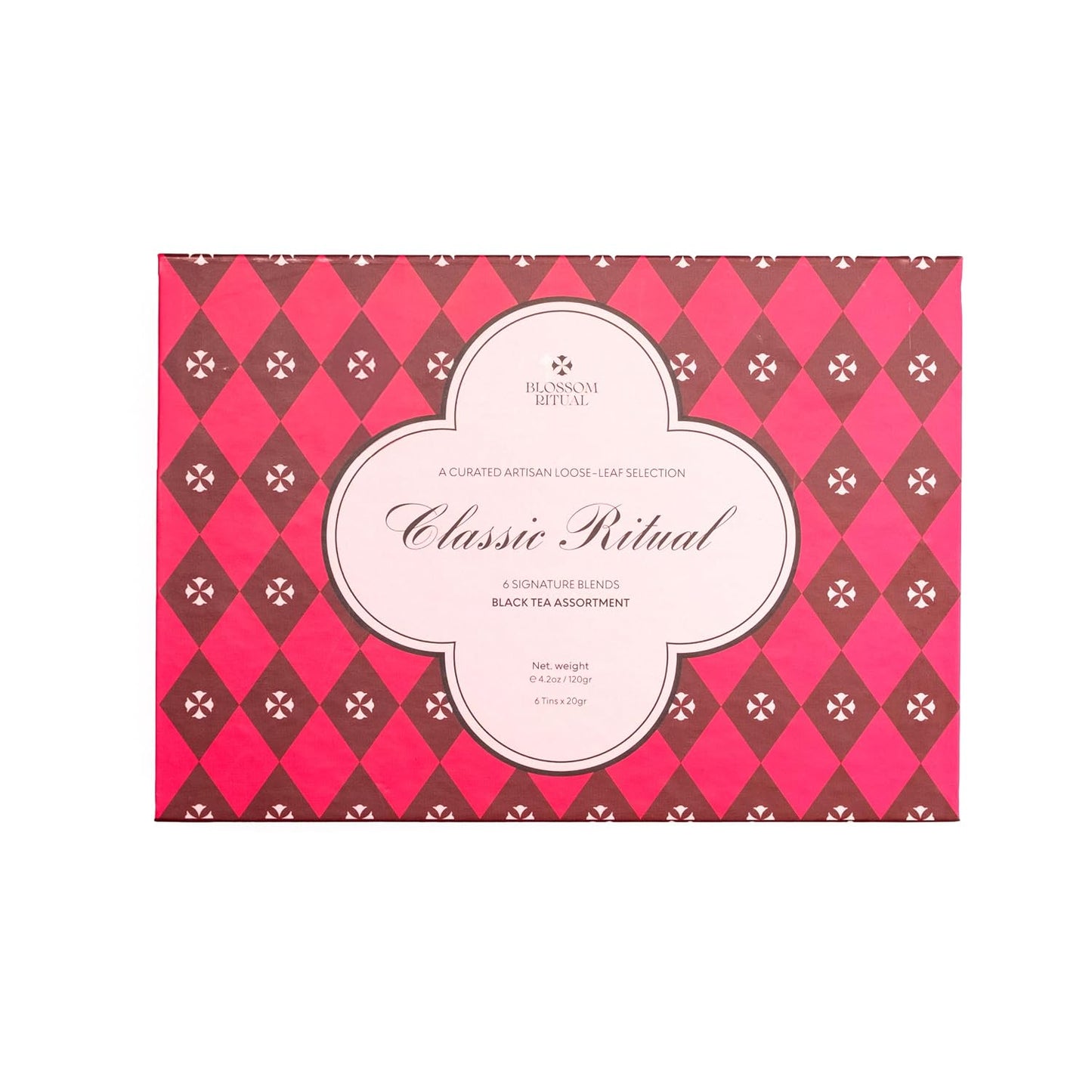 BLOSSOM RITUAL Classic Ritual Black Tea Gift Set – 6 Loose‑Leaf Artisan Tins – Earl Grey, Crimson Rose, Autumn Orange &amp; More – Elegant Tea Sampler – 4.2oz