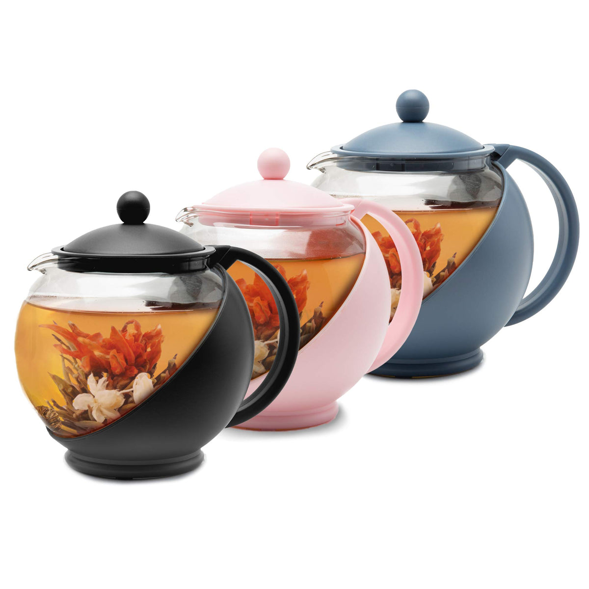 Primula Half Moon Teapot with Removable Infuser, Glass Tea Maker with Reusable Fine Mesh Stainless Steel Filter, Dishwasher