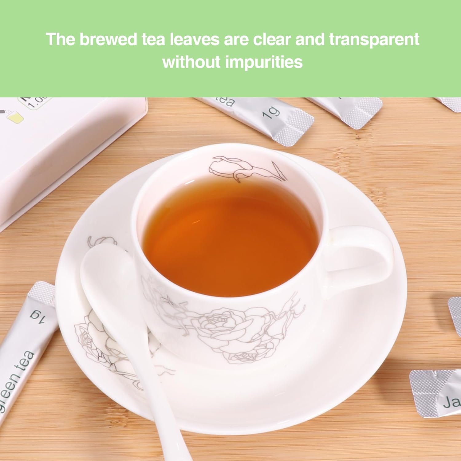 Taiping HK Jasmine Instant Green Tea Classic-100% Tea Leaves 10 Single Serve Stick Packs Unsweetened No Additives On-the-Go for Travel, Work, Outdoors , Helps Support Digestive Health Hot or Iced Teas (10Count)