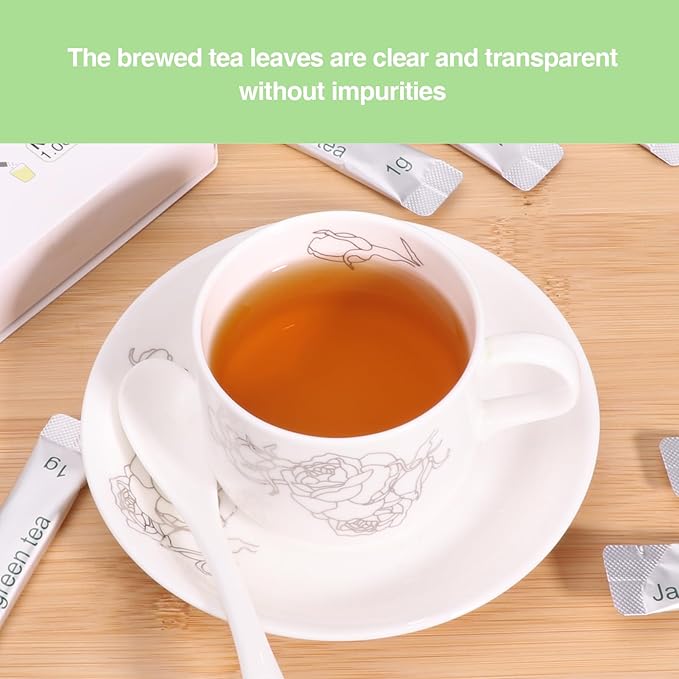 Taiping HK Jasmine Instant Green Tea Classic-100% Tea Leaves 30 Single Serve Stick Packs Unsweetened No Additives On-the-Go for Travel, Work, Outdoors , Helps Support Digestive Health Hot or Iced Teas (30Count)