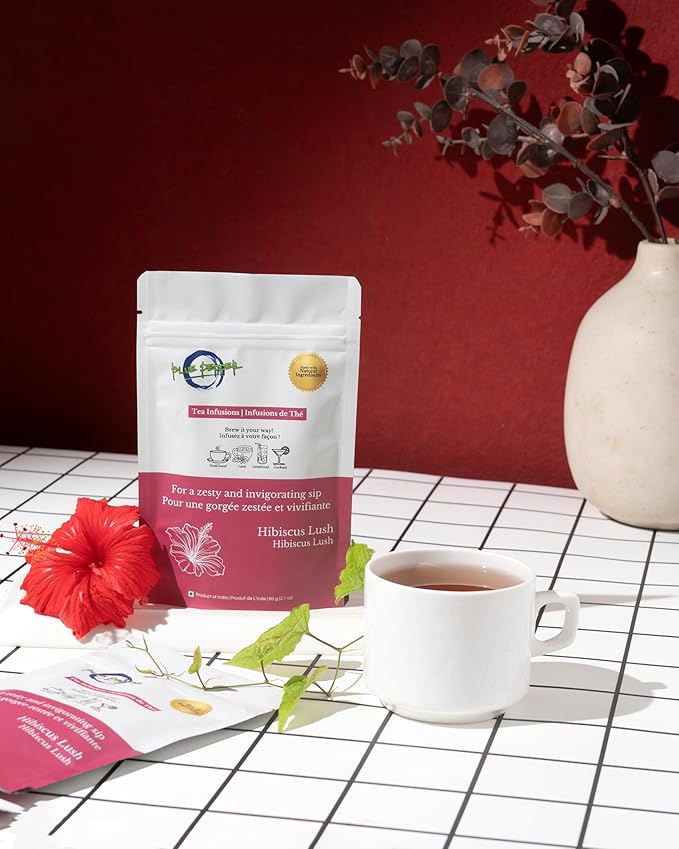 Blue Pepper Hibiscus Tea Infusion, Hibiscus, Mint, Black Seeds, Cinnamon & Moringa, Caffeine-Free Natural Beverage