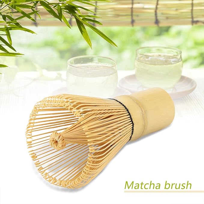 Tea Whisk, 2.5x10.5cm/0.98x4.13in Long Handle Matcha Stirrer Wisk Mixer Brush Handcrafted Traditional Japanese Chasen Tool for Matcha Tea Preparation