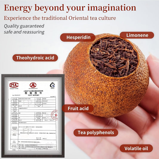 CHADUO Tangerine Peel Puerh Tea Xinhui Dahonggan Orange Peel Puer Xinhui Chenpi Pu'er Da Hong Gan Mandarin Orange Peel Puerh