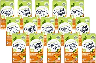 Crystal Light On The Go Peach Mango Green Tea Drink Mix, 10-Packet Box (Pack of 15)
