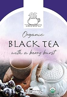 TBT - Totally Bold Tea - Organic Black Tea - Natural Energy - Caffeine - 30 pyramid whole leaf bags.