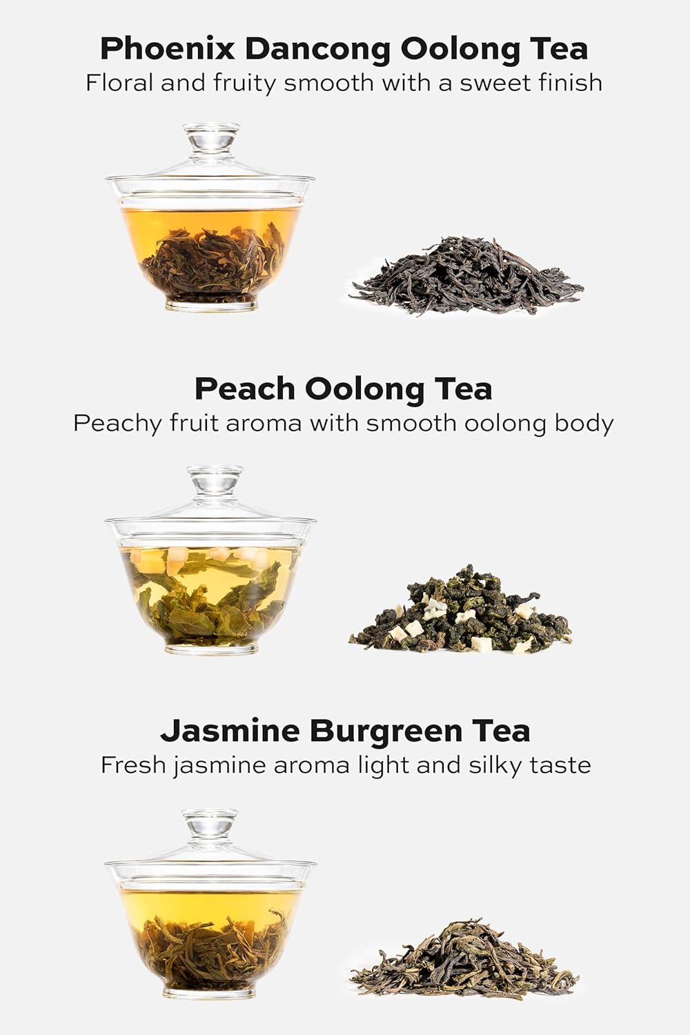 TeaRove Loose Leaf Tea Sampler Gift Set Box, Chinese Whole-Leaf Tea Assortment Variety Pack, Black, Oolong, Jasmine Green & Herbal Teas, Hot or Iced, Self Care Gifts for Tea Lovers
