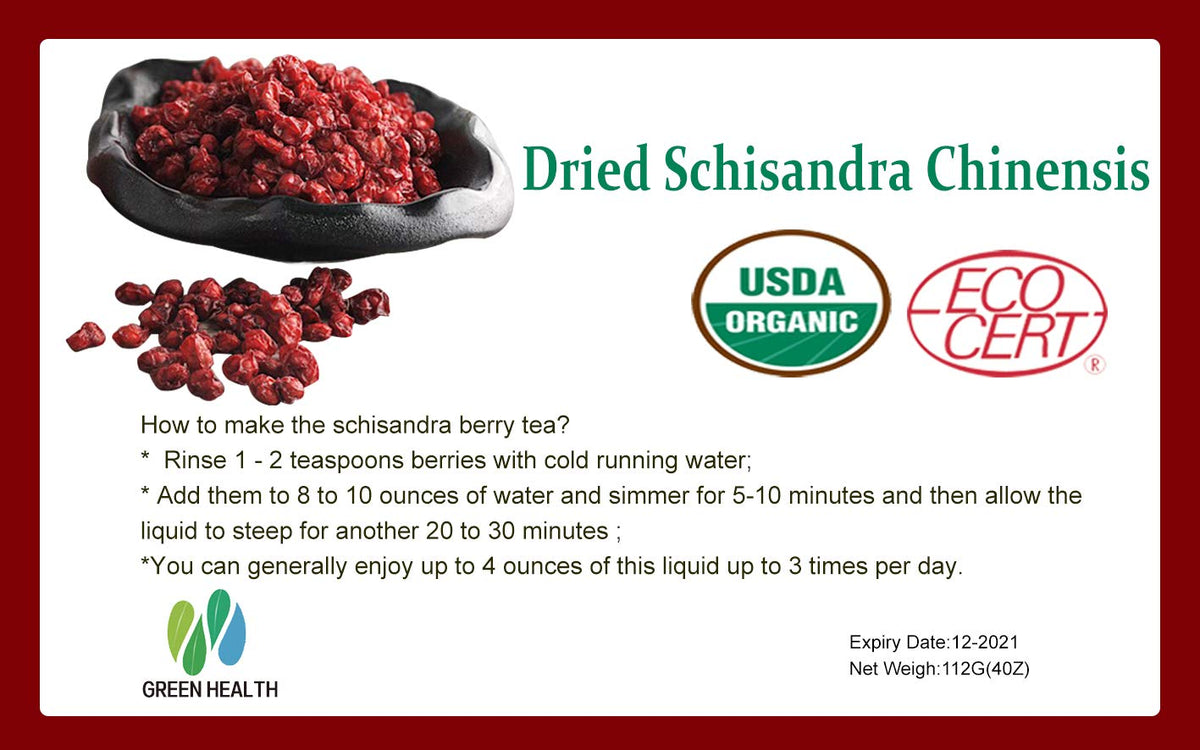 TEGHEE Nature Organic Schisandra Berries Dried Loose Bulk Herbs Schisandra Chinensis （Wu Wei Zi）Tea