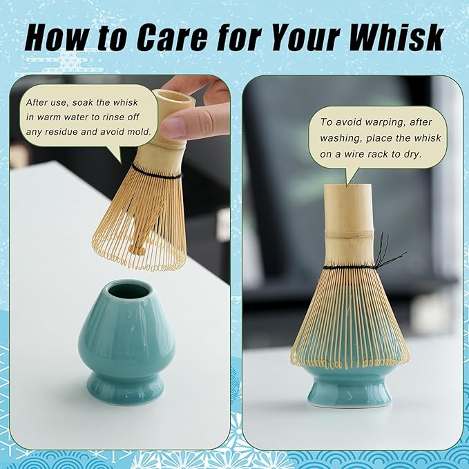 Clay&Fire Matcha Whisk Set, Ceramic Matcha Set, Matcha Bowl with Spout and Whisk, 9 pcs Matcha Tea Kit for Matcha Lovers, Ideal Gift Christmas