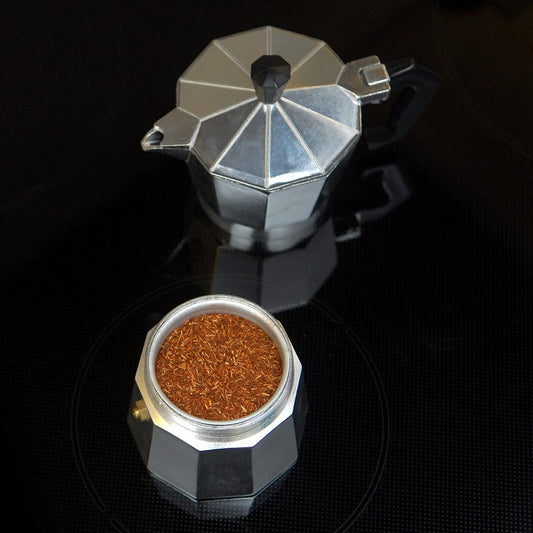 Red Espresso Rooibos Tea – Ground South African Red Tea for Espresso Machines – Caffeine-Free Herbal Brew, Coffee Alternative, Brews Like Coffee – 8.8 oz (250 g) | Caffeine-Free South African Red Tea, Coffee Alternative, Herbal Brew for Espresso, French P