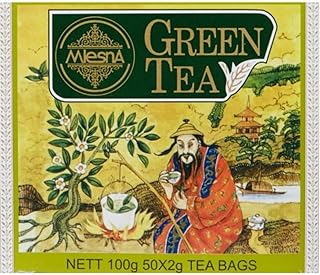 Mlesna Chinese Green Tea 50 Tea Bags - Pure Ceylon Sri Lanka Chinese Green Tea Box