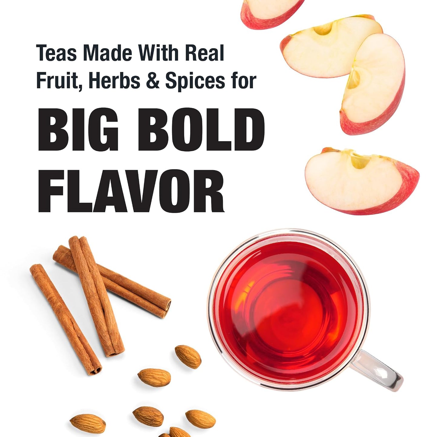 Tiesta Tea - Nutty Almond Cream, Loose Leaf, Cinnamon Almond Herbal Tea | Premium Non-Caffeinated Blend, Make Hot or Iced &amp; Brews Up to 25 Cups, 12.6oz Resealable Pouch, Pack of 6